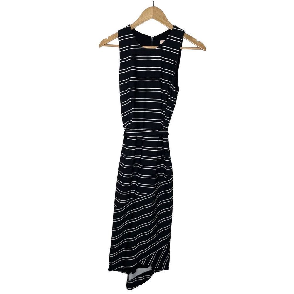Hutch Anthro Striped Black and White dress with Tie Waist